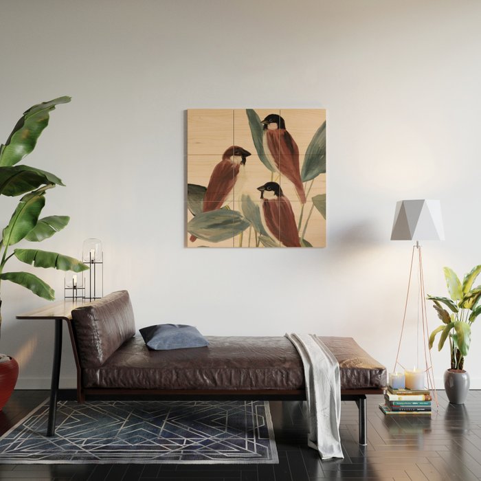  Three Sparrows Wood Wall Art Gallery Image 2