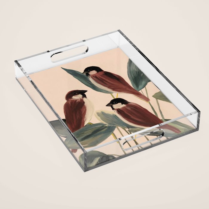  Three Sparrows Acrylic Tray Gallery Image 1