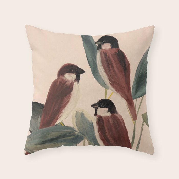  Three Sparrows Throw Pillow Gallery Image 6