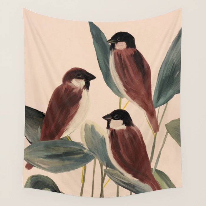 Three Sparrows Wall Tapestry Gallery Image 4