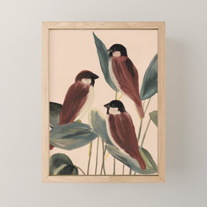  Three Sparrows Mini Art Print Gallery Image 1