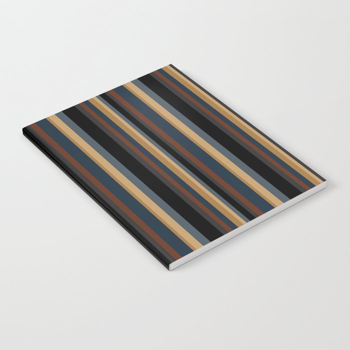 Classic Stripes V - Dark Vintage  Notebook Gallery Image 1