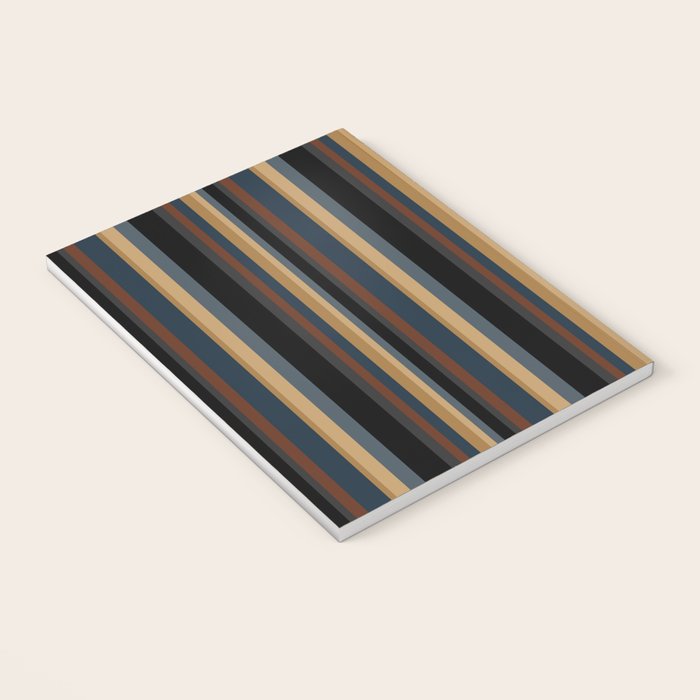 Classic Stripes V - Dark Vintage  Notebook Gallery Image 3