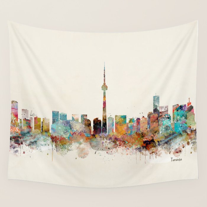 Toronto Ontario skyline Wall Tapestry Gallery Image 4