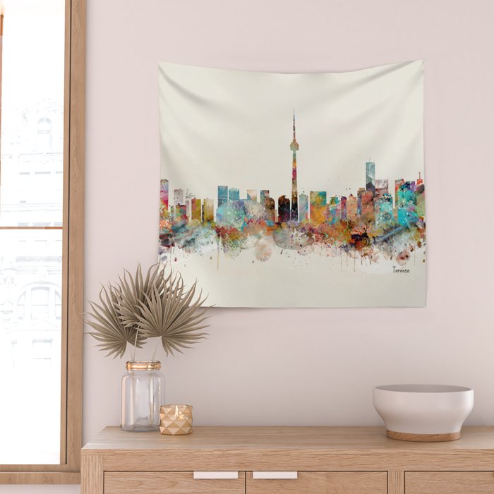Toronto Ontario skyline Wall Tapestry Gallery Image 2