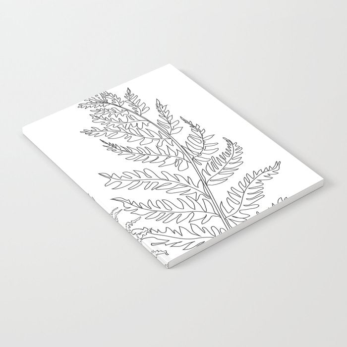 Minimal Line Art Fern Leaves Notebook Gallery Image 1