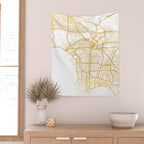 LOS ANGELES CALIFORNIA CITY STREET MAP ART Wall Tapestry Gallery Image 2