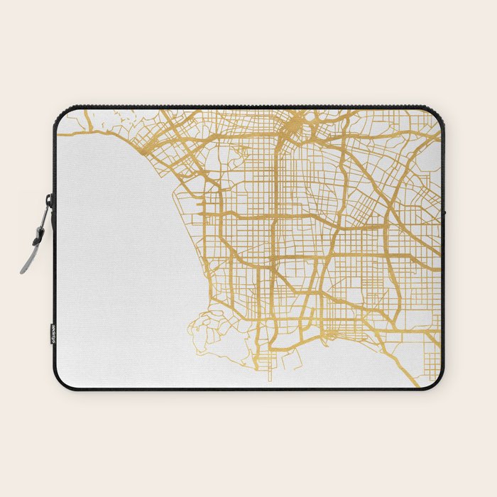 LOS ANGELES CALIFORNIA CITY STREET MAP ART Laptop Sleeve Gallery Image 1