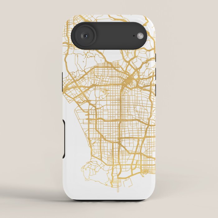 LOS ANGELES CALIFORNIA CITY STREET MAP ART iPhone Case