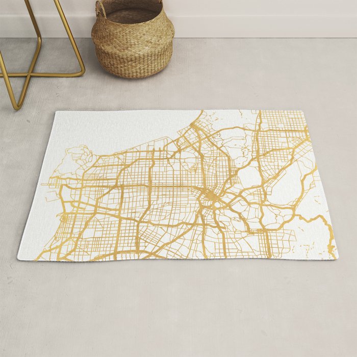 LOS ANGELES CALIFORNIA CITY STREET MAP ART Rug Gallery Image 1