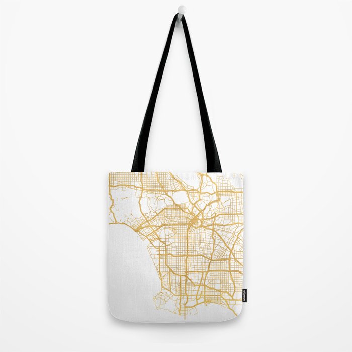 LOS ANGELES CALIFORNIA CITY STREET MAP ART Tote Bag Gallery Image 2