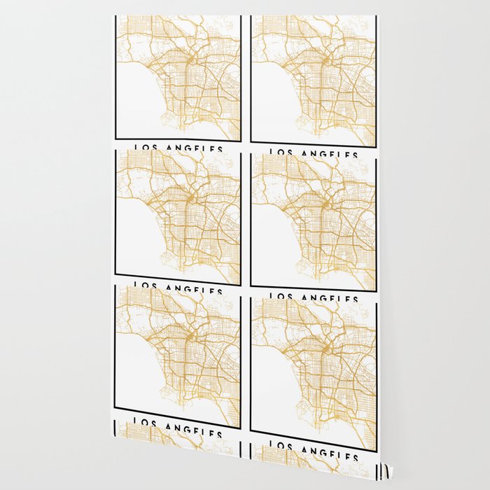 LOS ANGELES CALIFORNIA CITY STREET MAP ART Wallpaper Gallery Image 2