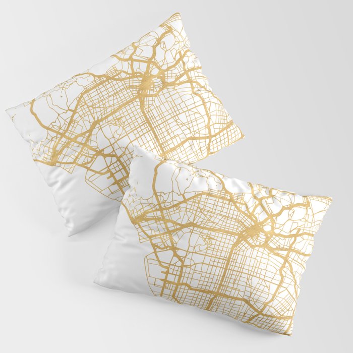 LOS ANGELES CALIFORNIA CITY STREET MAP ART Pillow Sham Gallery Image 3