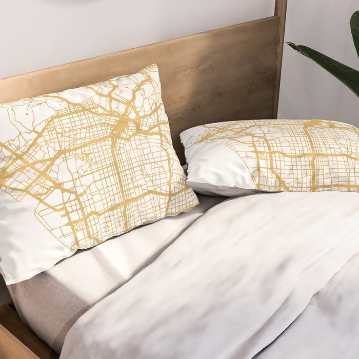 LOS ANGELES CALIFORNIA CITY STREET MAP ART Pillow Sham Gallery Image 2