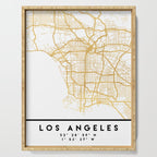 LOS ANGELES CALIFORNIA CITY STREET MAP ART Serving Tray Gallery Image 1