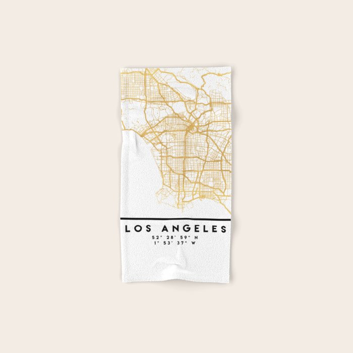 LOS ANGELES CALIFORNIA CITY STREET MAP ART Bath Towel Gallery Image 1