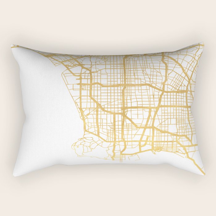 LOS ANGELES CALIFORNIA CITY STREET MAP ART Rectangular Pillow Gallery Image 1