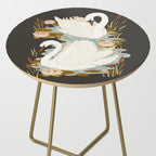Swan Dance - Charcoal Black Background Side Table Gallery Image 2