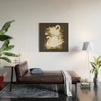 Swan Dance - Charcoal Black Background Wood Wall Art Gallery Image 2