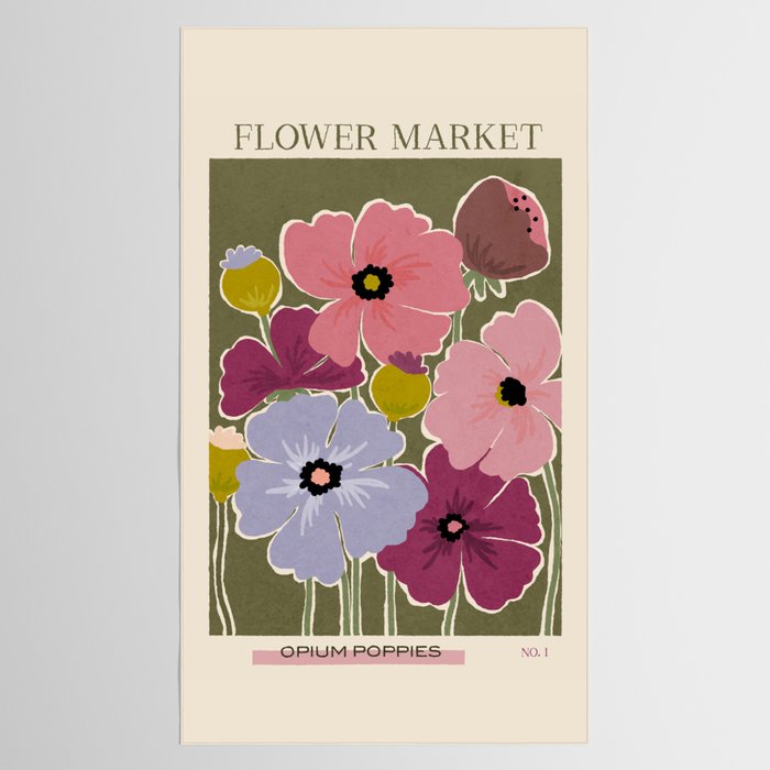 Flower Market - Opium Poppies Tablecloth Gallery Image 2