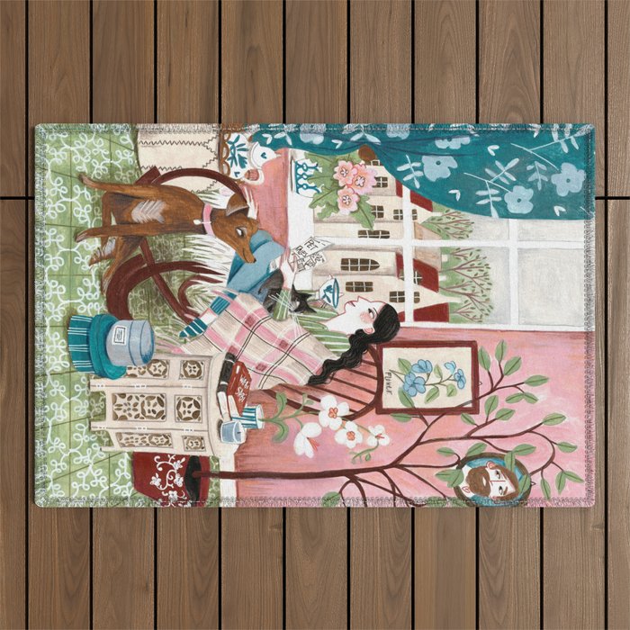 Love for reading Outdoor Rug Gallery Image 1