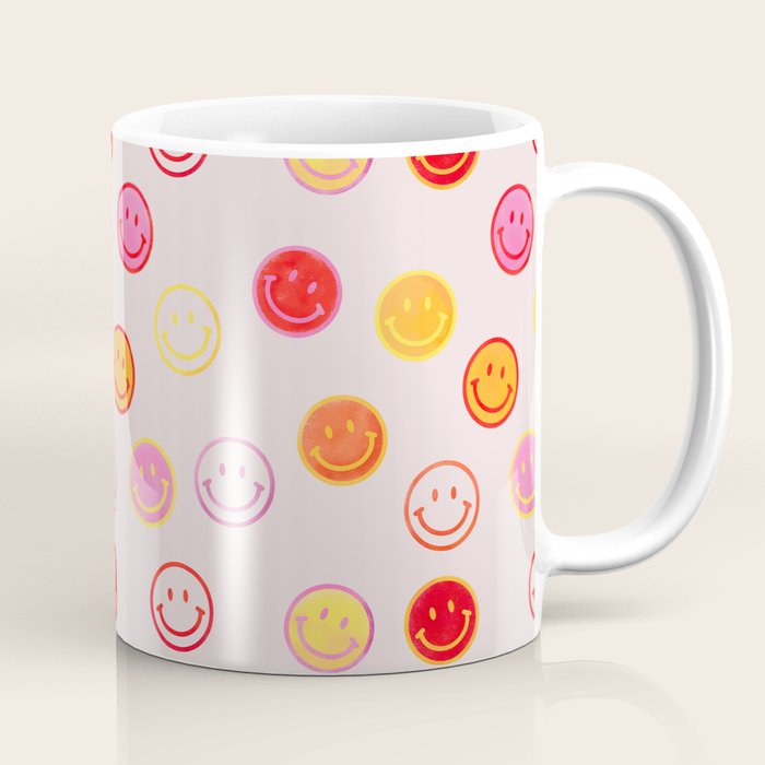 Smiling Faces Pattern Coffee Mug Gallery Image 1