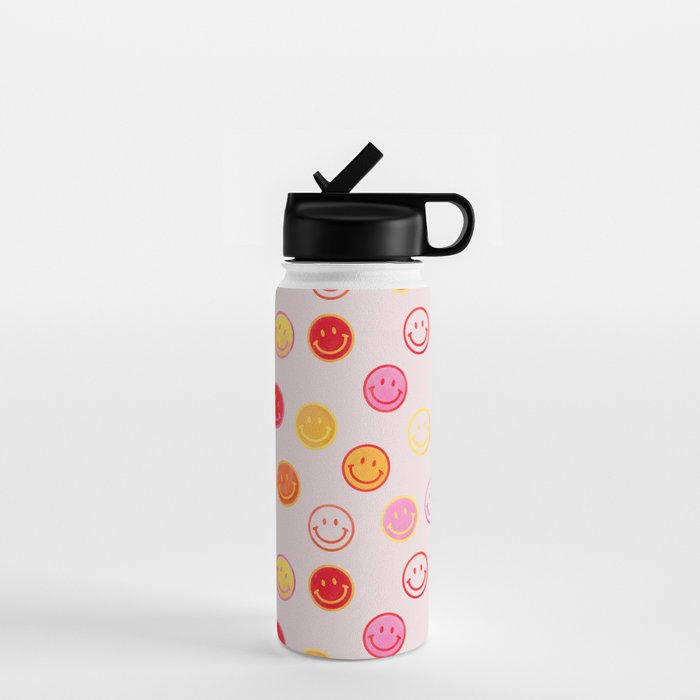 Smiling Faces Pattern Water Bottle Gallery Image 1