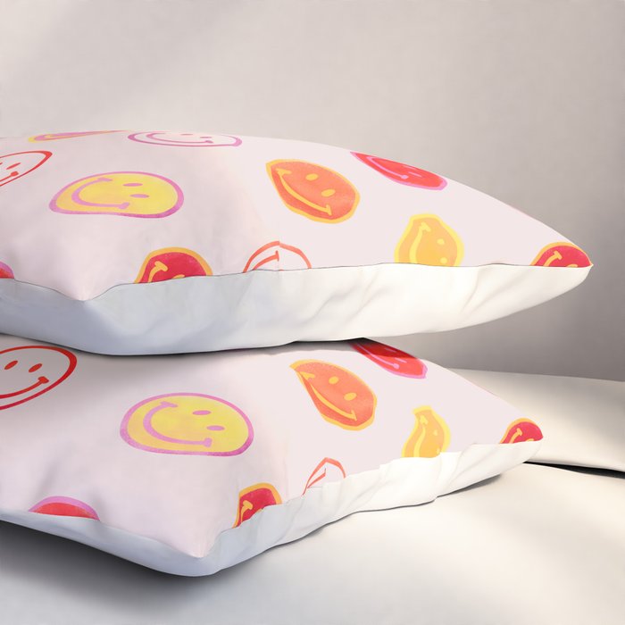 Smiling Faces Pattern Pillow Sham Gallery Image 3