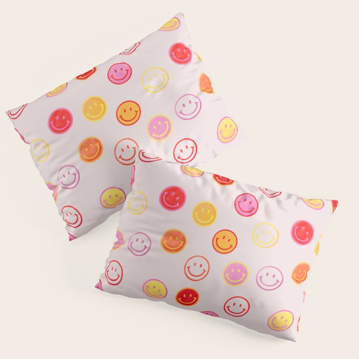 Smiling Faces Pattern Pillow Sham Gallery Image 3