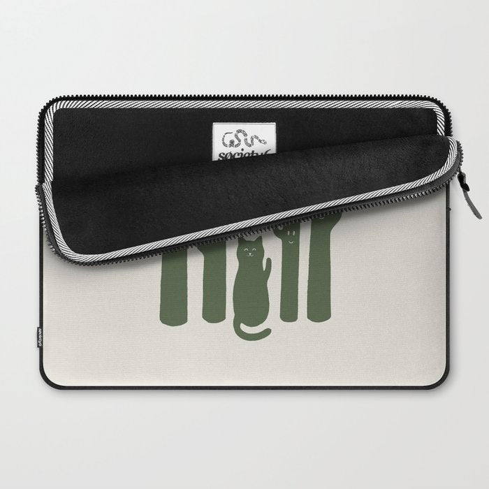 Hidden cat 55g green CATus Laptop Sleeve Gallery Image 2