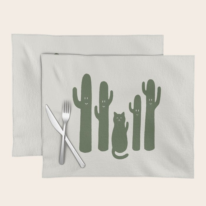 Hidden cat 55g green CATus Placemat Gallery Image 1