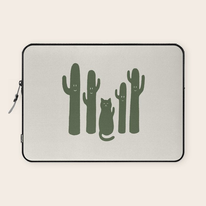Hidden cat 55g green CATus Laptop Sleeve Gallery Image 1