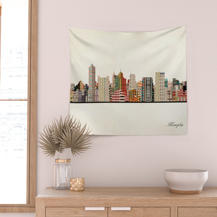memphis skyline Wall Tapestry Gallery Image 2