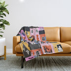 Halloween Houses Throw Blanket Gallery Image 1