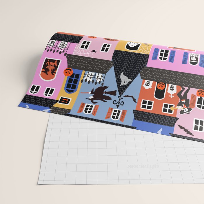 Halloween Houses Wrapping Paper Gallery Image 2