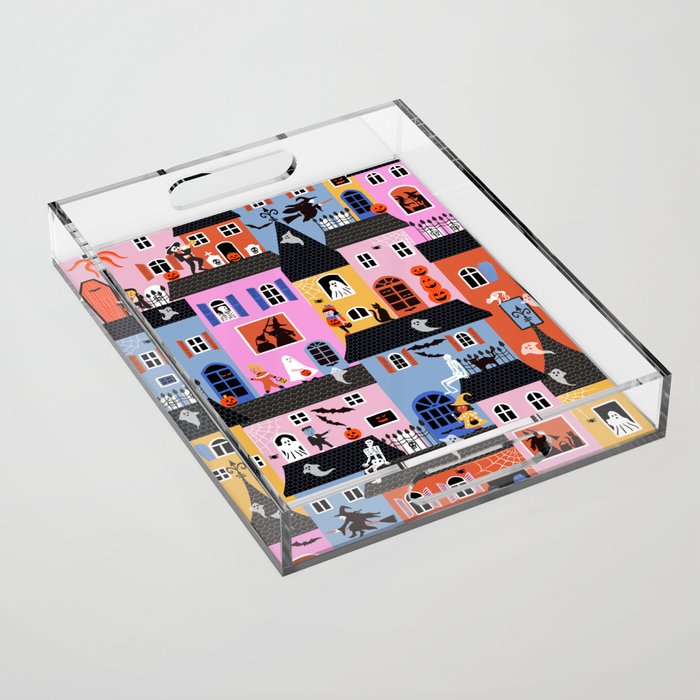 Halloween Houses Acrylic Tray Gallery Image 1
