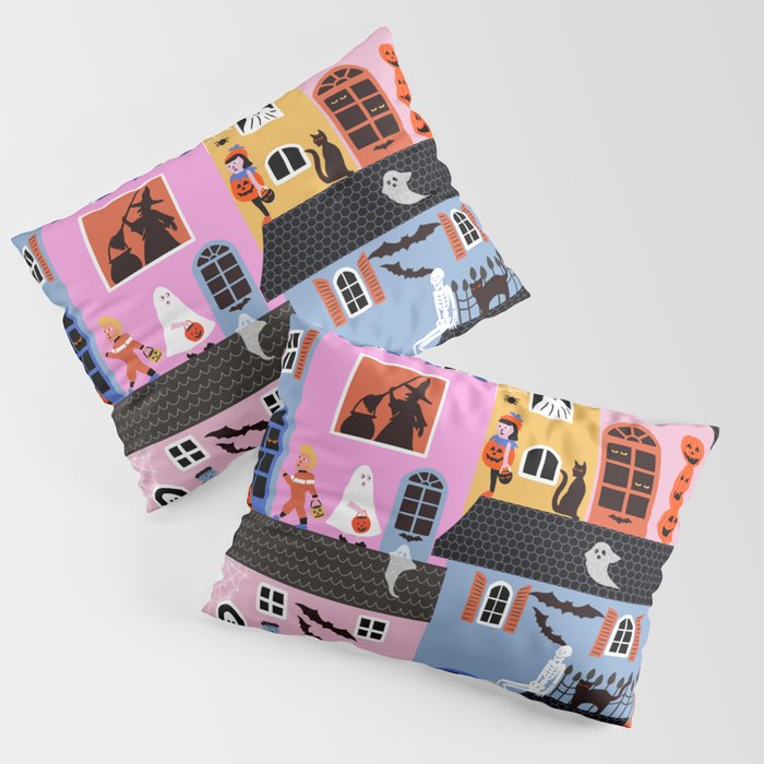 Halloween Houses Pillow Sham Gallery Image 1