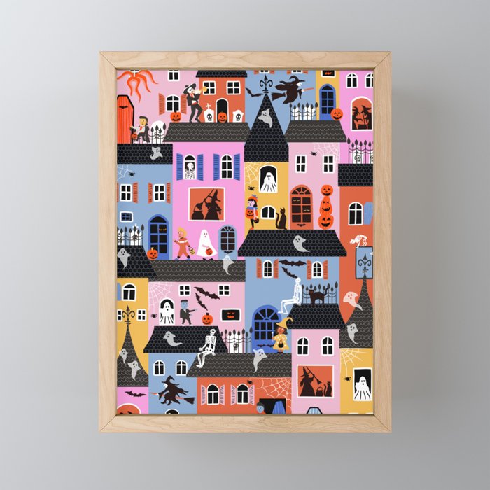 Halloween Houses Mini Art Print Gallery Image 1