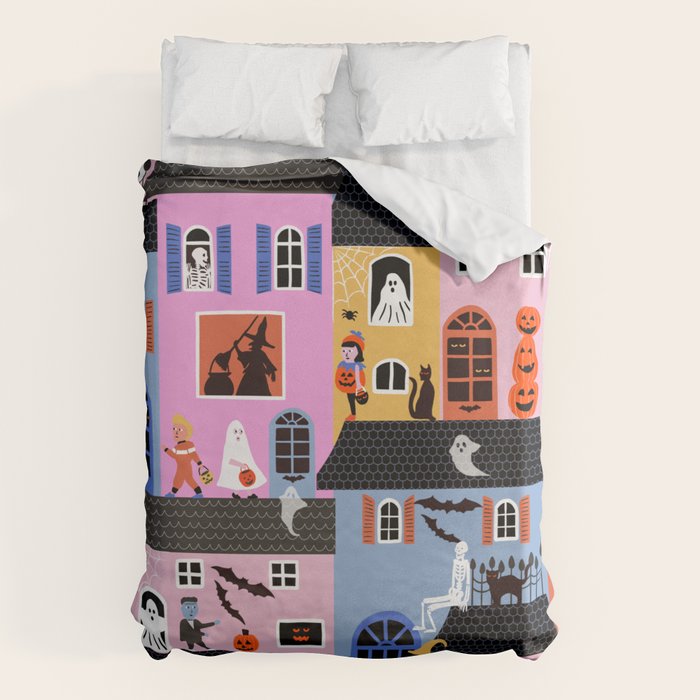 Halloween Houses Duvet Cover Gallery Image 1