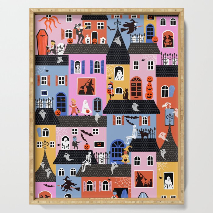 Halloween Houses Serving Tray Gallery Image 1