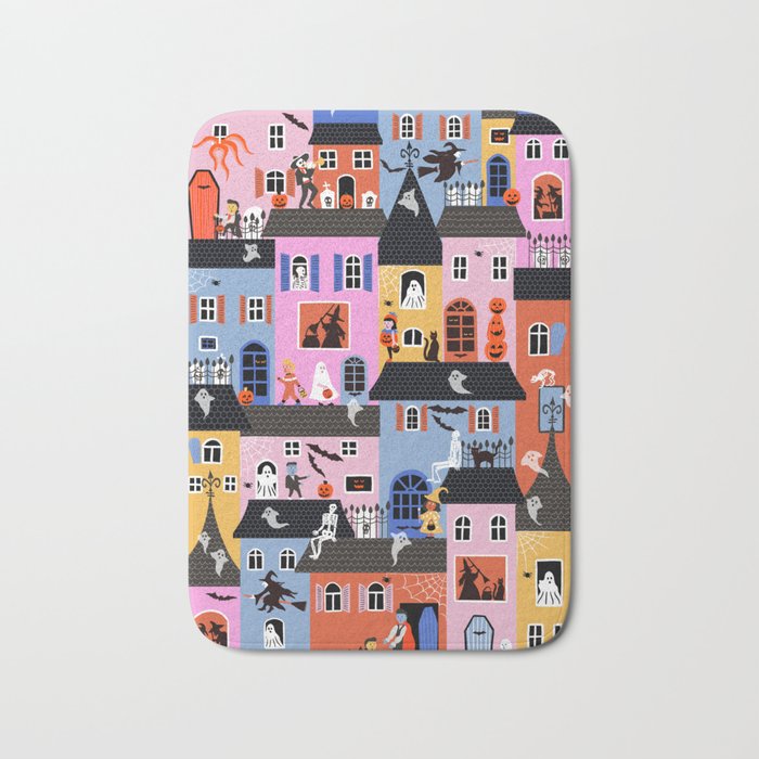 Halloween Houses Bath Mat Gallery Image 1