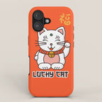 Lucky Cat Illustration iPhone Case Gallery Image 1