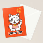 Lucky Cat Illustration Stationery Card Gallery Image 2