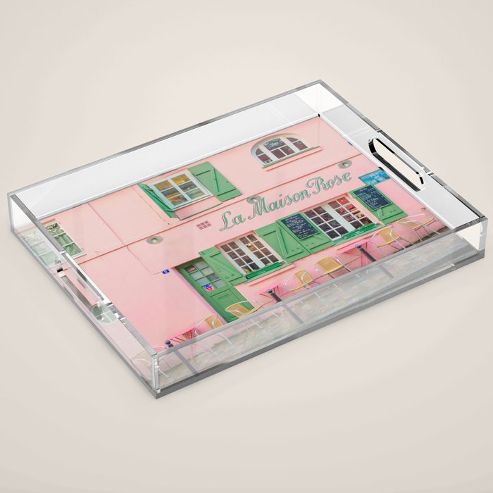 La Maison Rose Cafe in Paris Acrylic Tray Gallery Image 1