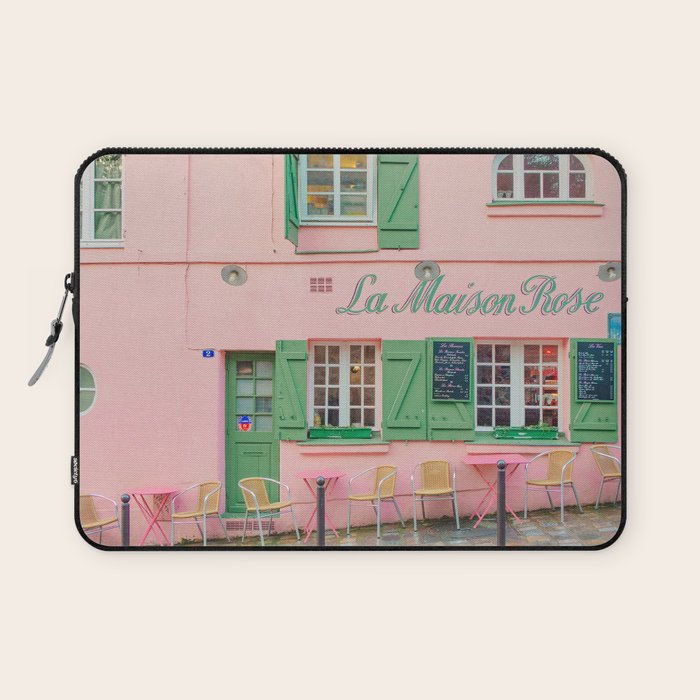 La Maison Rose Cafe in Paris Laptop Sleeve Gallery Image 1