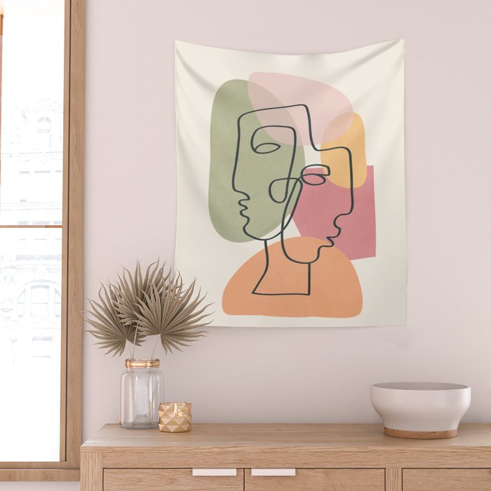 Abstract Profiles 04 Wall Tapestry Gallery Image 2