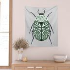 Beetle and leaves Wall Tapestry Gallery Image 2