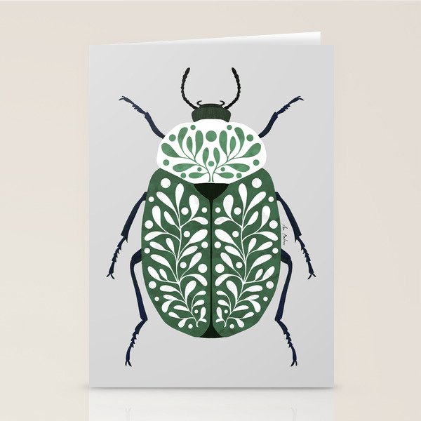 Beetle and leaves Stationery Card Gallery Image 2