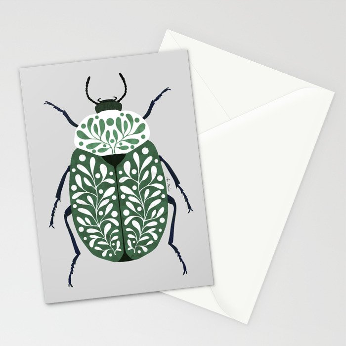 Beetle and leaves Stationery Card Gallery Image 2
