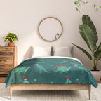 Cute Christmas Dinosaurs Dinos Dinosaur Comforter Gallery Image 3